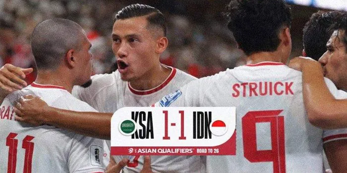 Hasil Timnas Arab Saudi vs Timnas Indonesia - Skor 1-1